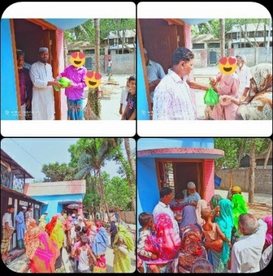 কুমার ভোগে ইউপি সদস্যের ইফতার সামগ্রী বিতরন