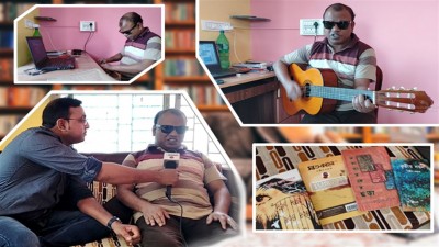 দৃষ্টিহীন লেখক আবার কলেজের প্রফেসর! ল্যাপটপ,স্মার্টফোনে সিদ্ধহস্ত, বাজাতে পারেন গিটারও